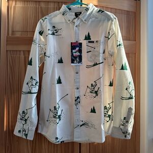 NWT Teton Gravity Apres Vous Ski Flannel Buttondown Shirt Medium